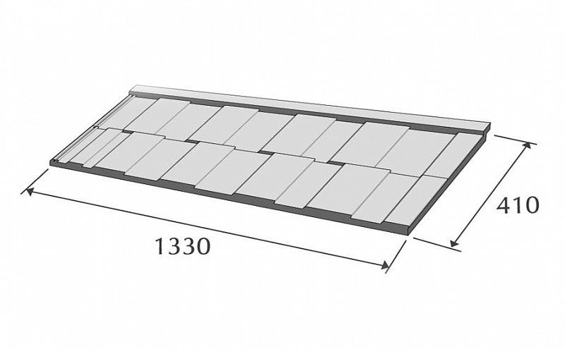 Композитная черепица METROTILE МетроВиксен терракотово-желтый, 1330*410 мм