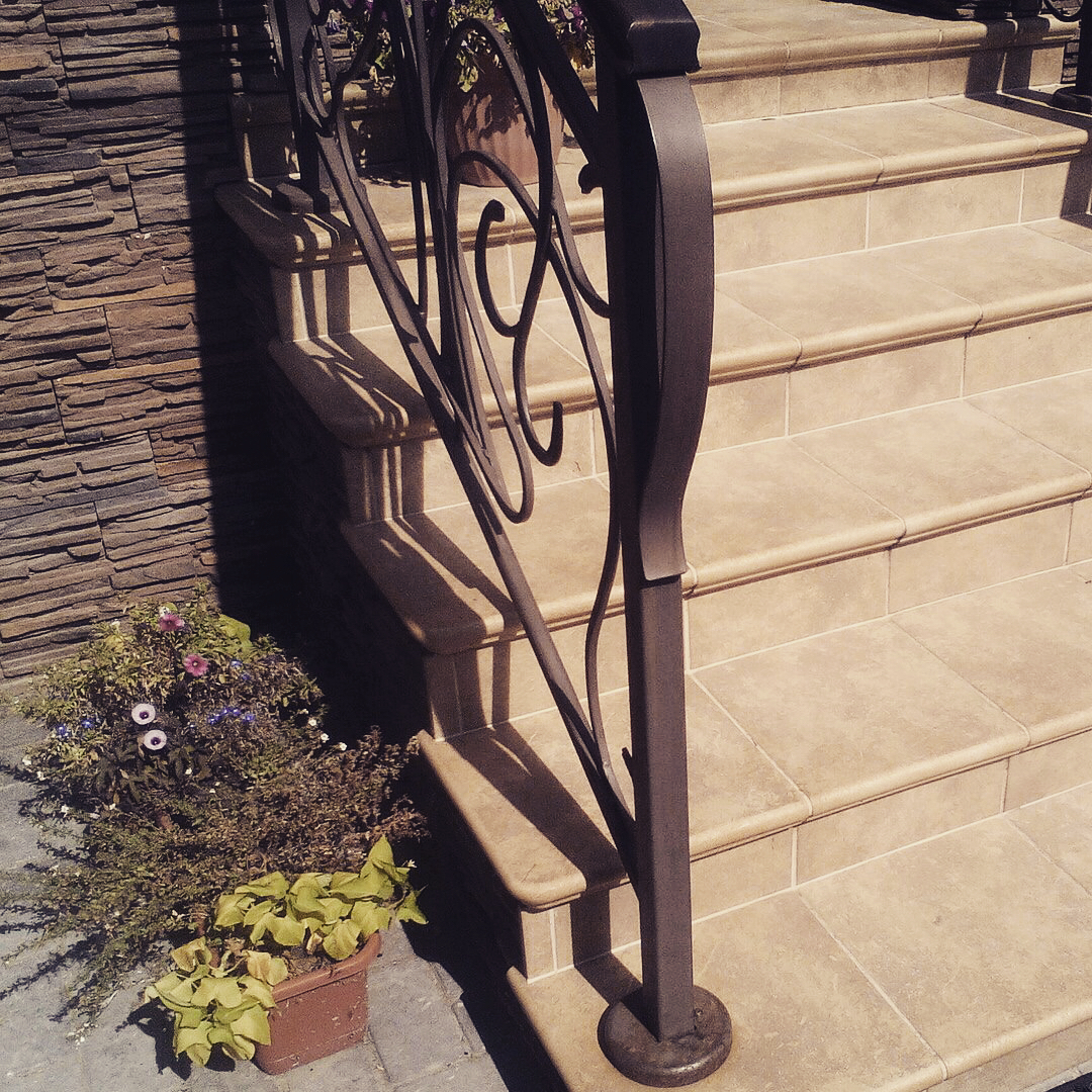 Шикарная лестница из клинкерных ступеней Stroeher